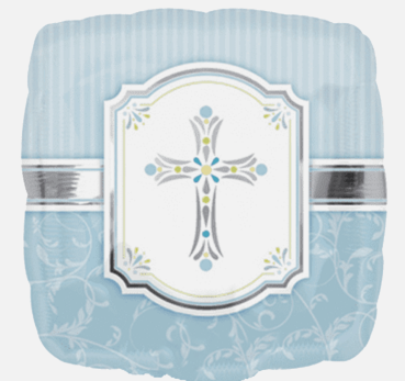 XL Folienballon eckig - Kreuz, blau - ø 43cm